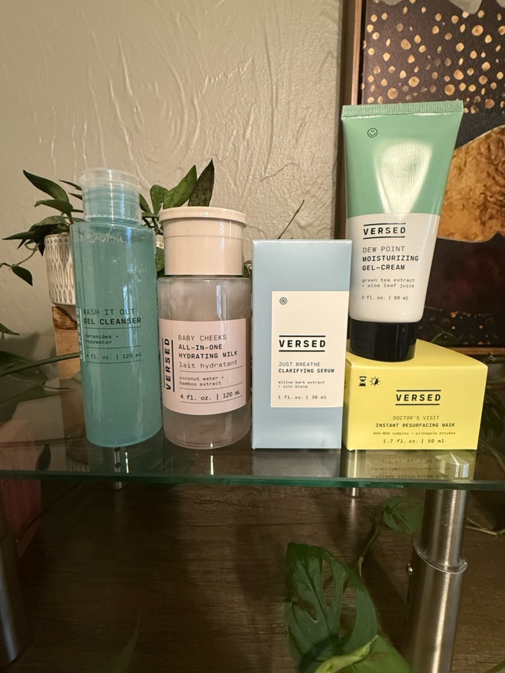 Versed Skin Care Bundle - Cleanser, Toner, Serum, Moisturizer, & Mask